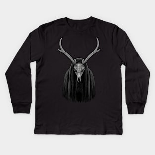 Deerskull Ghost Kids Long Sleeve T-Shirt